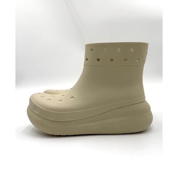 Crocs Unisex Size 11M Classic Crush Boot Beige Slip-On Waterproof - Picture 3 of 11